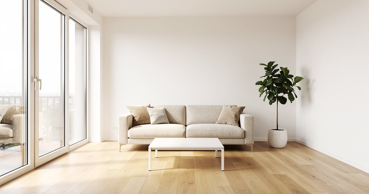 Appartement rénové prêt pour la mise en location avec murs blancs et parquet neuf